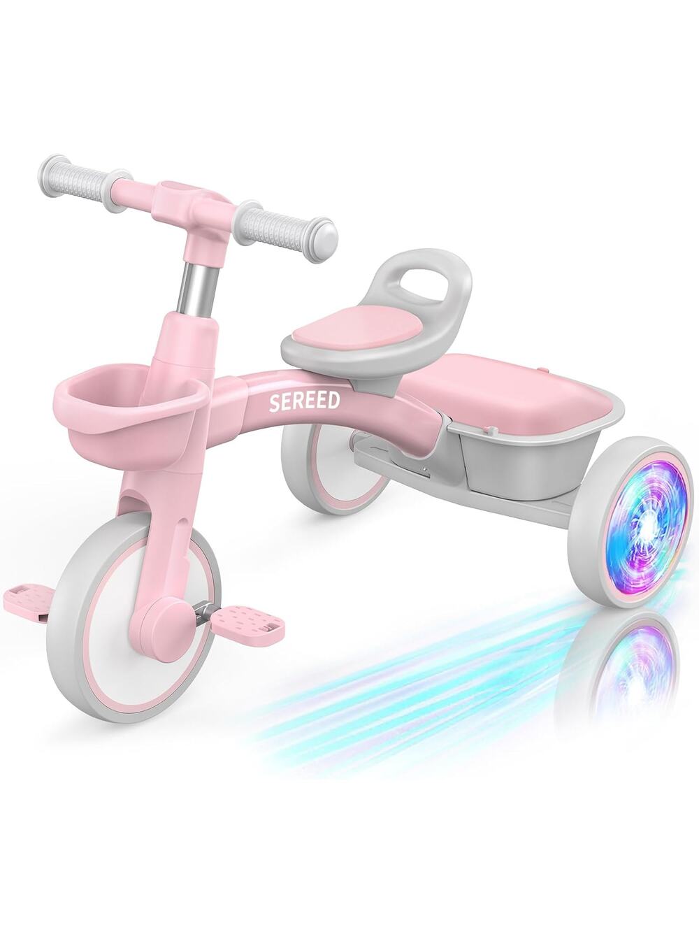 Colorful Lighting Toddler Tricycle for 2-5 Years Old Girls